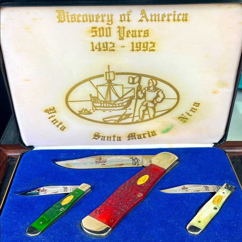 RARE! Limited Edition 1992 CASE XX Discovery of America 3pc set